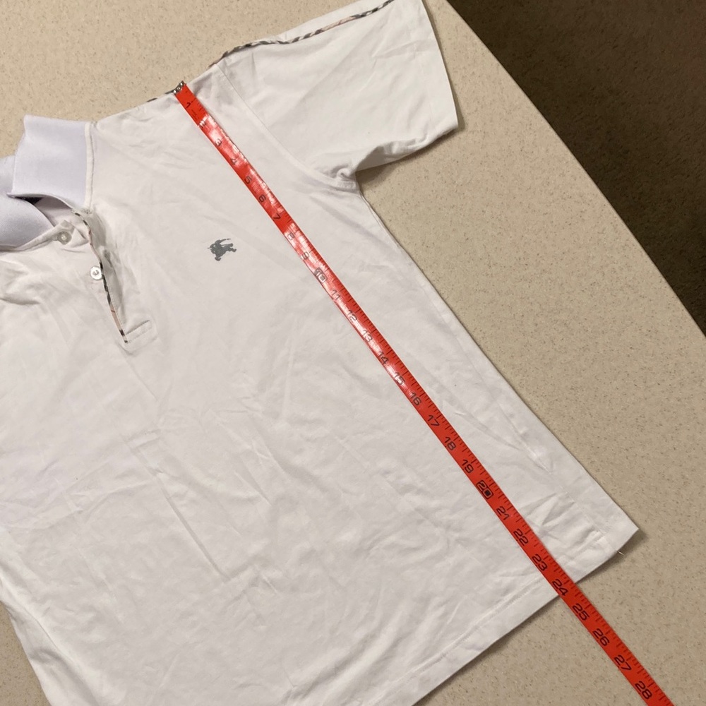 Burberry London Classic White Polo with Iconic Trim Women Size M - Picture 6 of 13